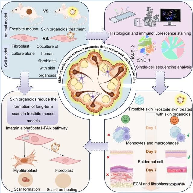 临床研究成果｜北京协和医院专家研发皮肤类器官，显著加速冻伤无瘢痕愈合