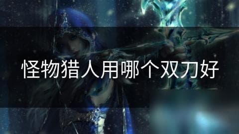 怪物猎人用哪个双刀好