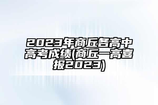 2024年商丘各高中高考成绩(商丘一高喜报2024)