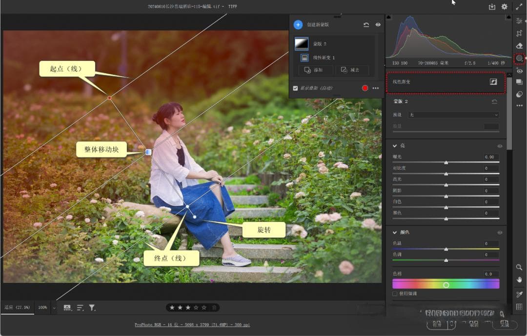 Camera Raw：蒙版 - 线性渐变、径向渐变