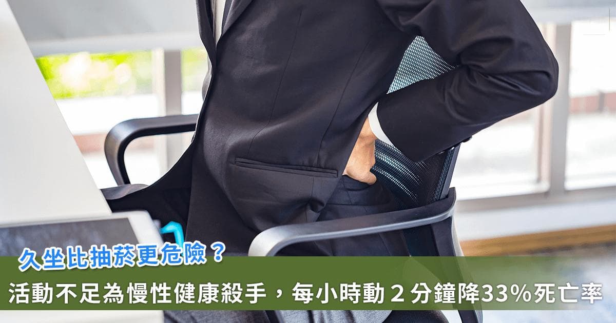 久坐竟比抽烟还危险？研究：每小时动2分钟死亡率降低33%