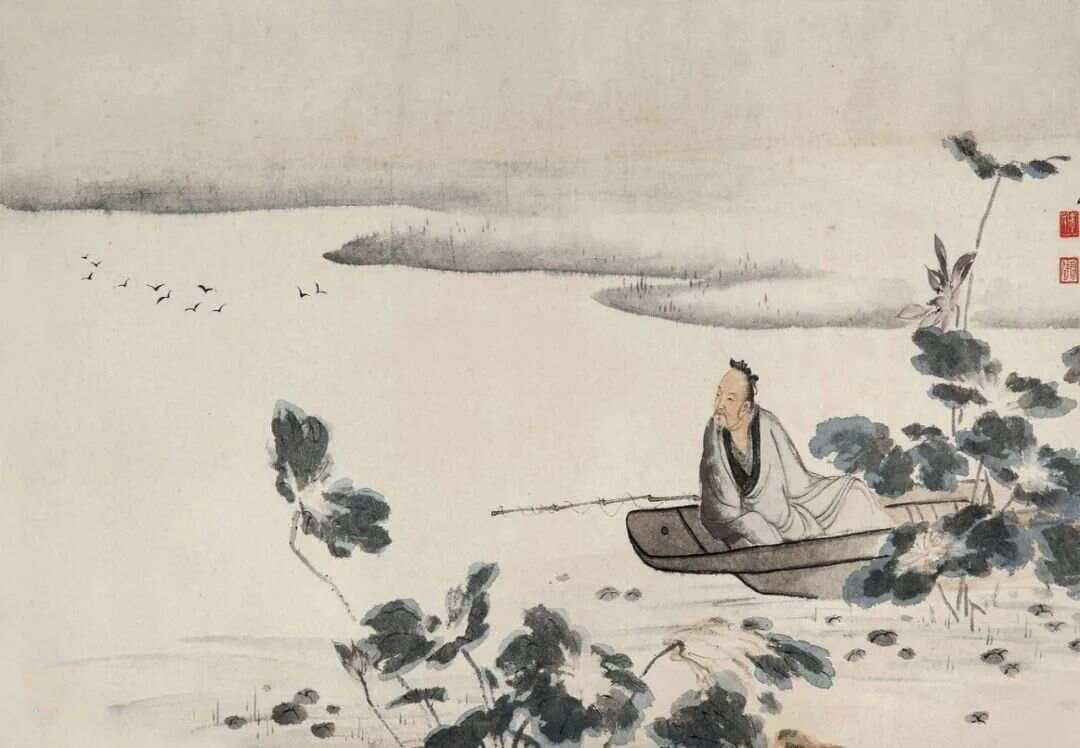 李煜《渔父（其二）》：春风泛舟，万顷波中得自由