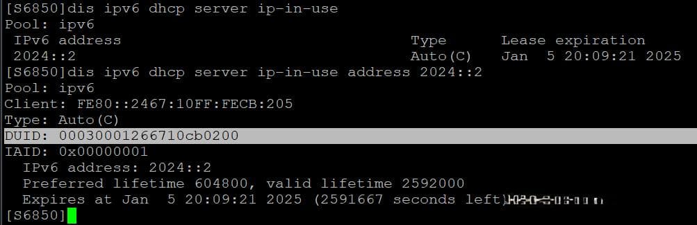一行命令，轻松实现DHCPv6服务器为客户端分配固定IPv6地址