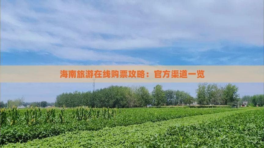 海南旅游在线购票攻略：官方渠道一览