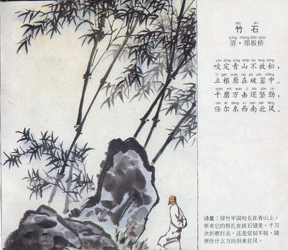 “咬定青山不放松 立根原在破岩中”郑板桥《竹石》全诗翻译赏析