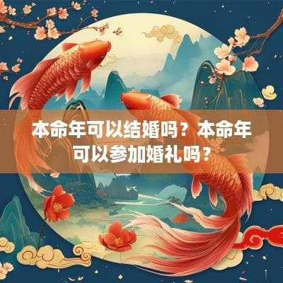 本命年可以结婚吗？本命年可以参加婚礼吗？
