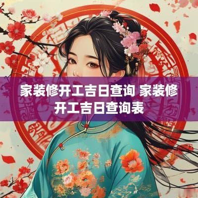 家装开工吉日查询指南：传统文化中的择日智慧