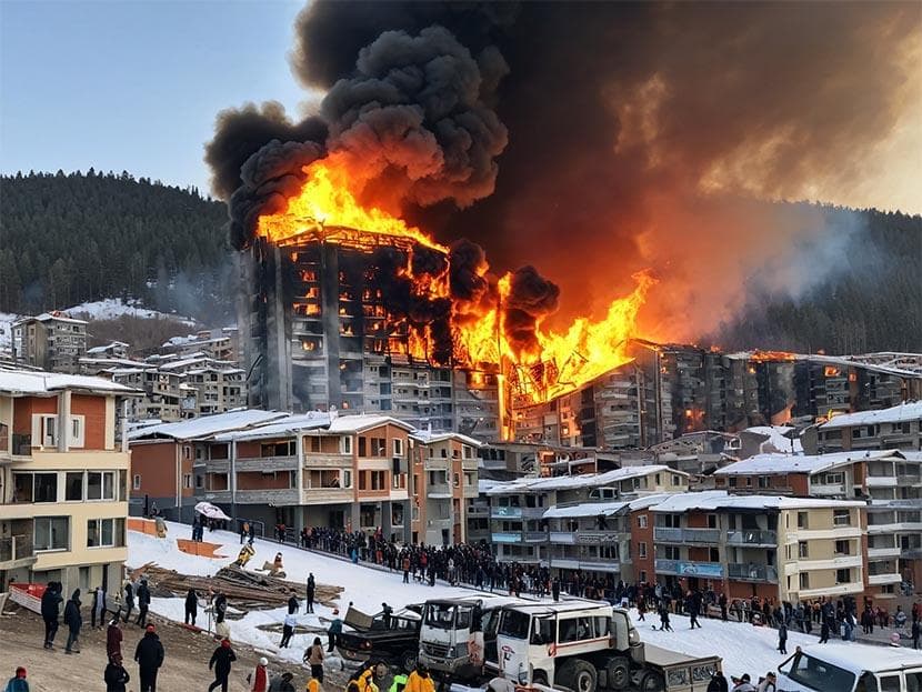 土耳其卡尔塔卡亚滑雪胜地发生灾难性火灾，造成66人死亡、50人受伤
