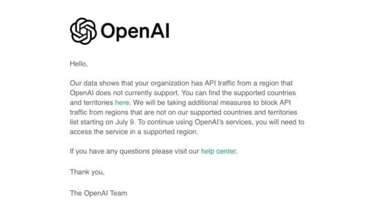 OpenAI收紧区域限制，大量中国开发者收到警告