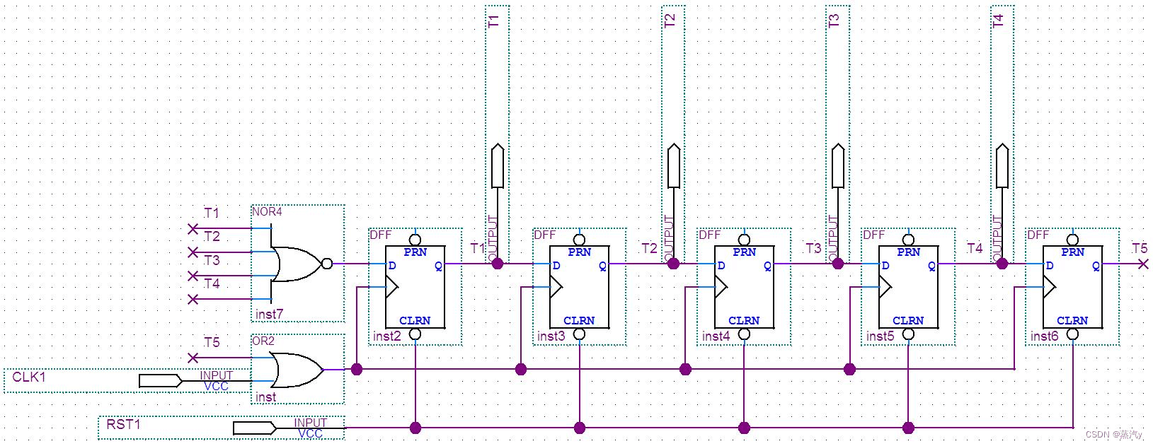 Quartus II设计四节拍脉冲发生器与简易CPU详解（含仿真）
