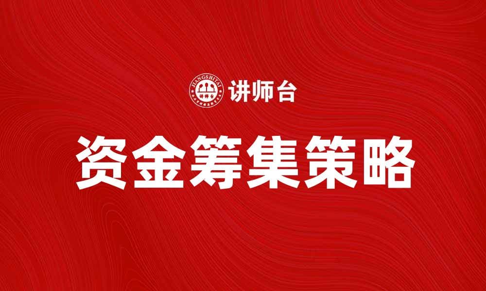 资金筹集的有效策略与实践指南