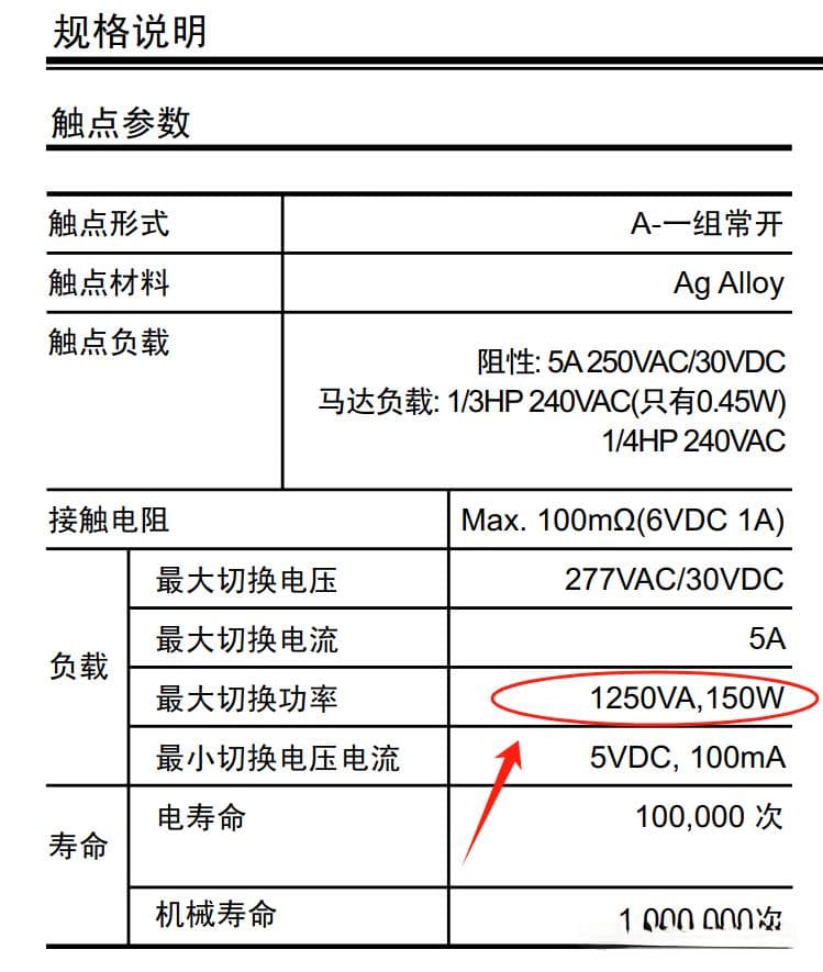 继电器切换功率为什么是VA而不是W？