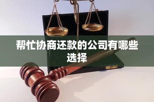 帮忙协商还款的公司有哪些选择