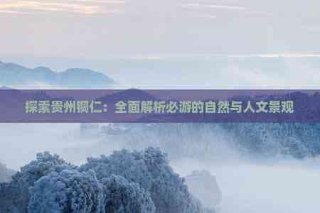 探索贵州铜仁：全面解析必游的自然与人文景观