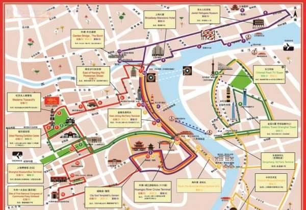 上海观光巴士线路图：10条线路+运营时间+景点攻略