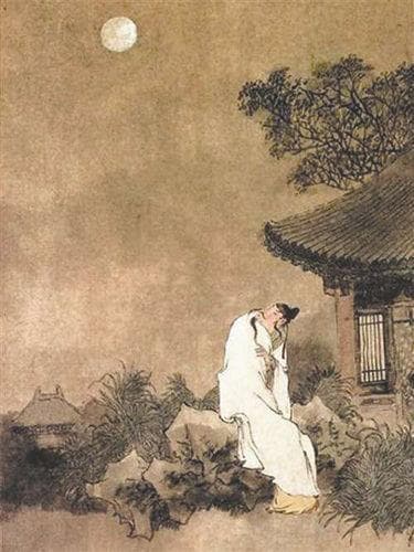 李白《月下独酌》：举杯邀明月，对影成三人