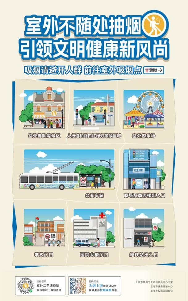 上海八大“网红”地标场所推进室外二手烟控制