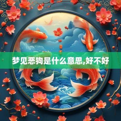 梦见恶狗是什么意思,好不好