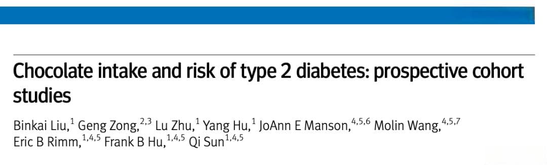 BMJ：华人学者研究发现，多吃黑巧克力，或可降低糖尿病风险