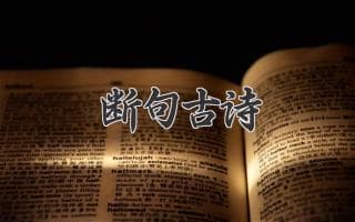 古诗断句：一句顶一赋，引人遐思无限