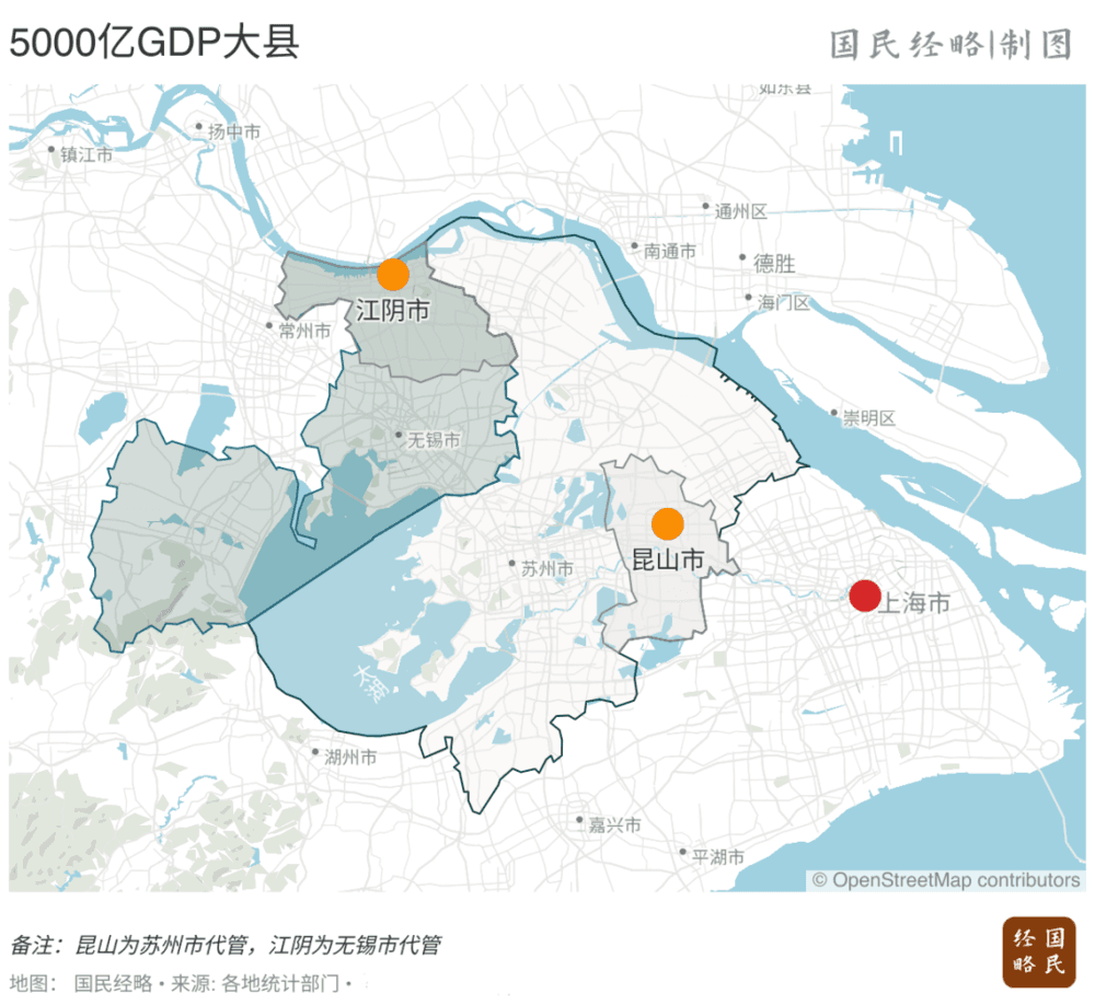 富可敌市，江阴跻身第二个5000亿大县