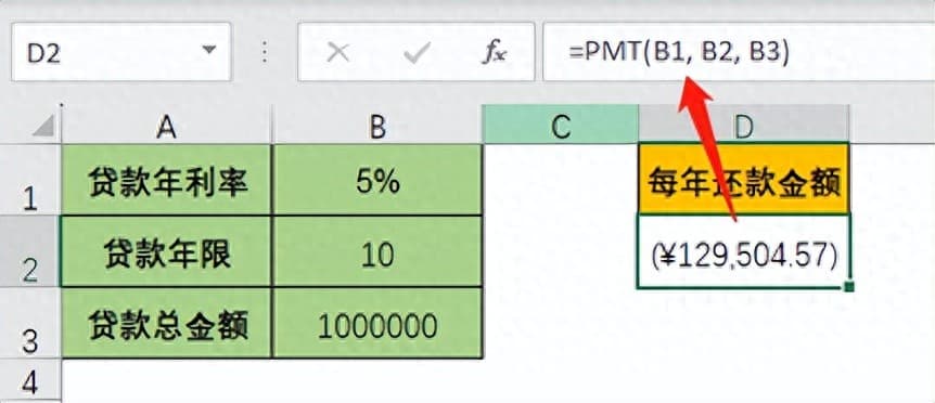Excel PMT函数算出贷款还款额，轻松搞定还款计算