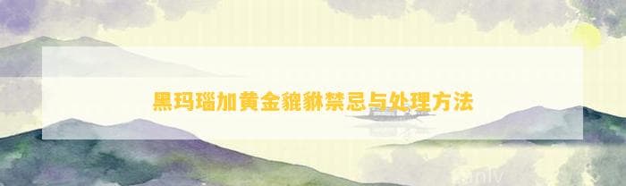 黑玛瑙加黄金貔貅禁忌与处理方法