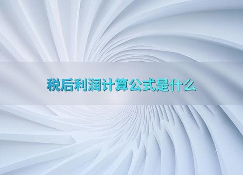税后利润计算公式是什么