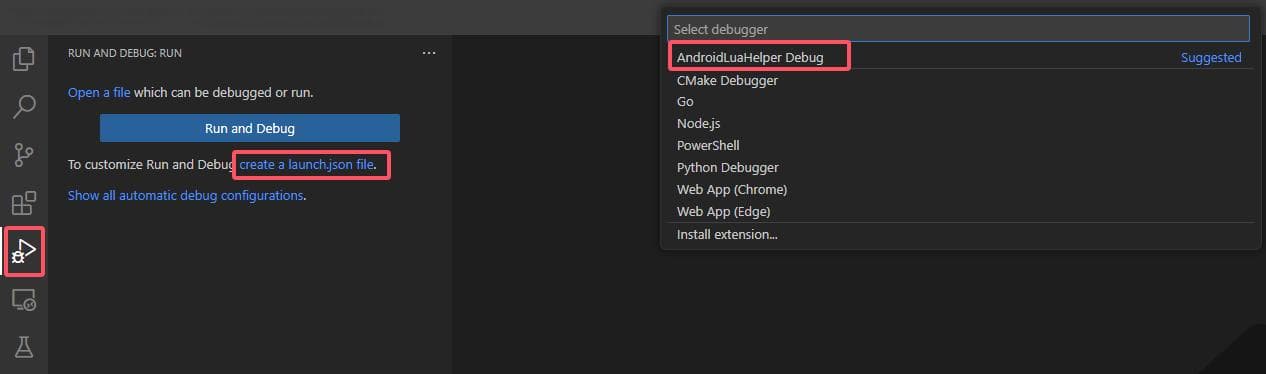使用 Android Lua Helper 在VSCODE中调试安卓Lua应用