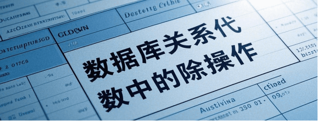 数据库关系代数中的除操作详解