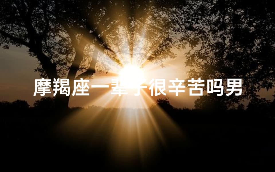 摩羯座男生的一生：辛苦与成长之路