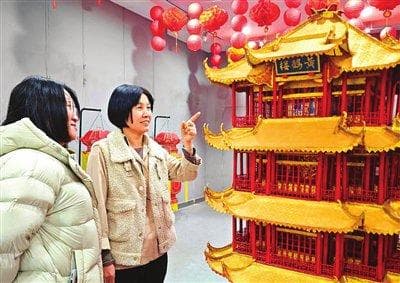 黄鹤楼上赏非遗，黄陂泥塑迎新春