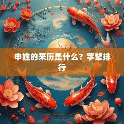 申姓的来历是什么？字辈排行