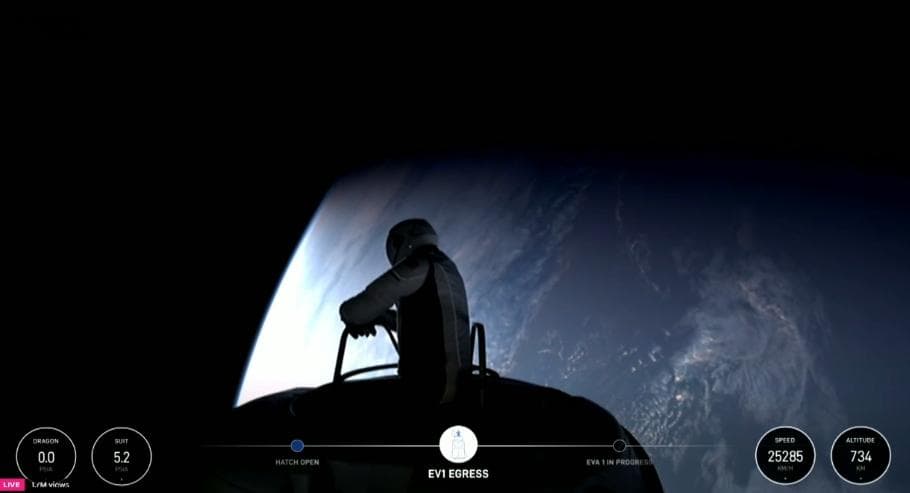 SpaceX完成首次商业太空行走，马斯克公布火星建城计划