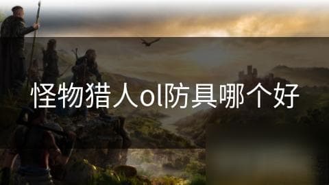 怪物猎人OL：防具选择大揭秘，轻甲与重甲的终极对决