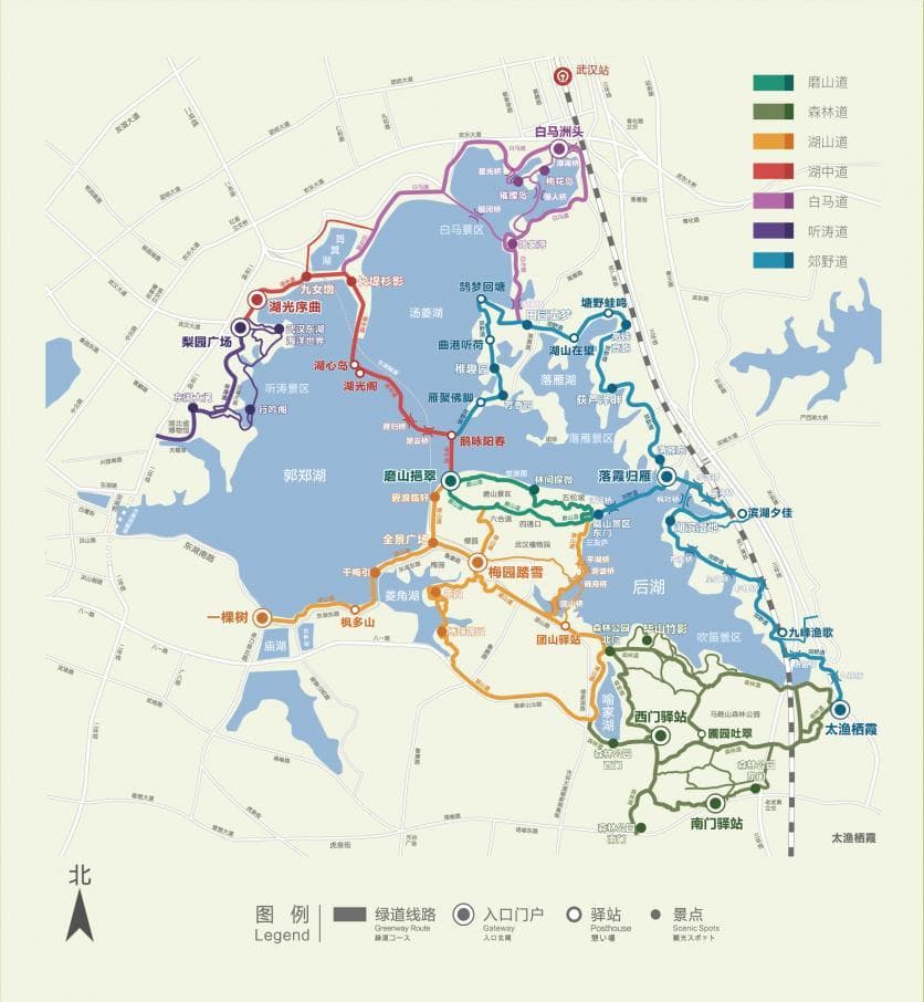 武汉东湖绿道游玩攻略：7条精品路线详解及高清路线图