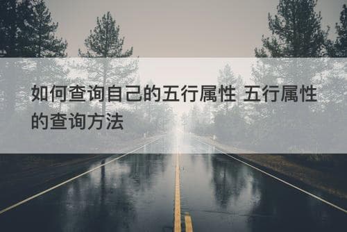 如何查询自己的五行属性 五行属性的查询方法