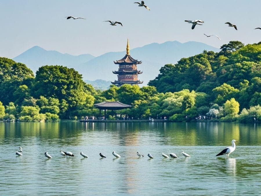 东湖秘境：武汉城市绿心，探索自然与生命的瑰丽画卷