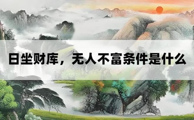 八字“日坐财库，无人不富”是需要条件的，“财库”到底怎么看？