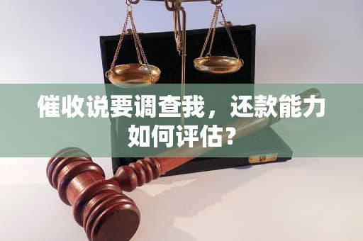 催收说要调查我，还款能力如何评估？