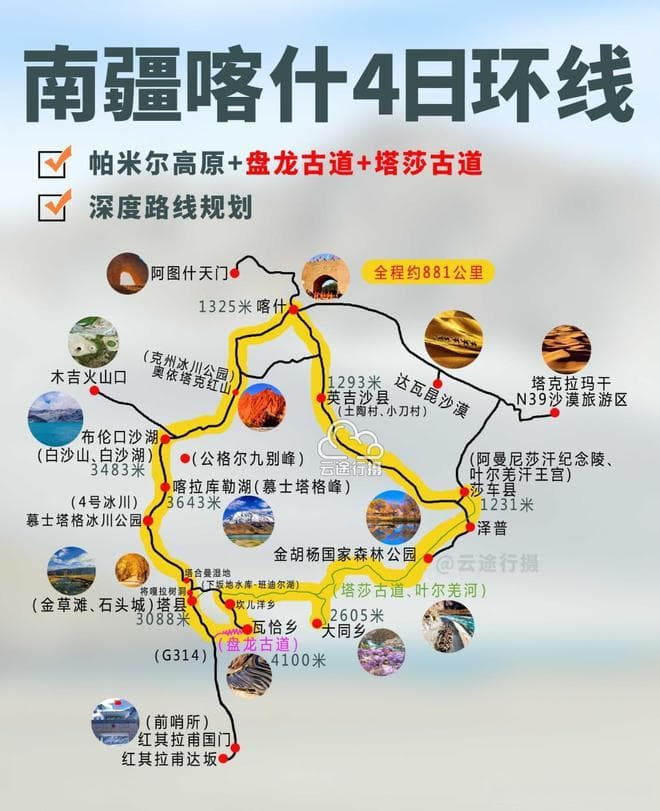 揭秘南疆秘境：喀什帕米尔高原塔莎古道四日环线探秘之旅