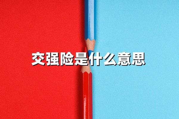 交强险是什么意思？一文读懂机动车交通事故责任强制保险