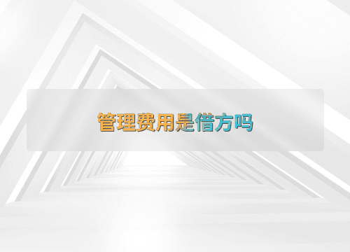 管理费用是借方吗