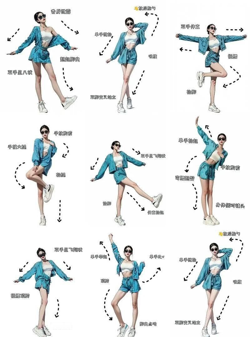 个人拍照姿势的摆法图