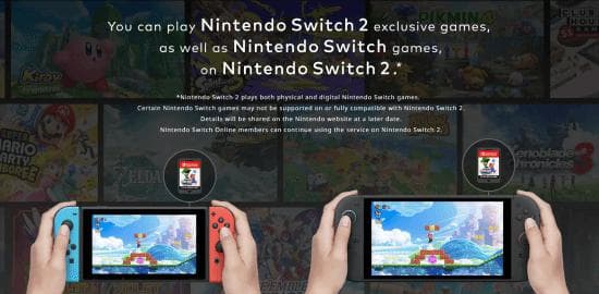任天堂警告：并非所有游戏都兼容Switch 2主机