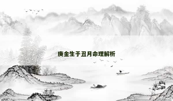 庚金生于丑月命理解析
