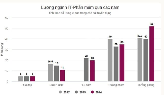 越南IT软件行业薪资趋势：新手收入下降，资深人才薪资上涨