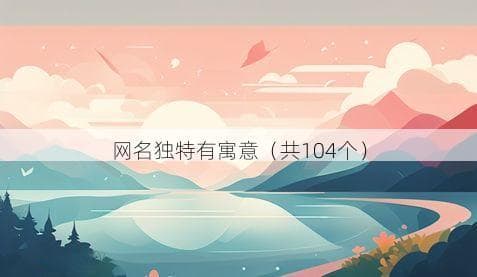网名独特有寓意（共104个）