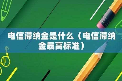 电信滞纳金是什么？最高标准又是多少？
