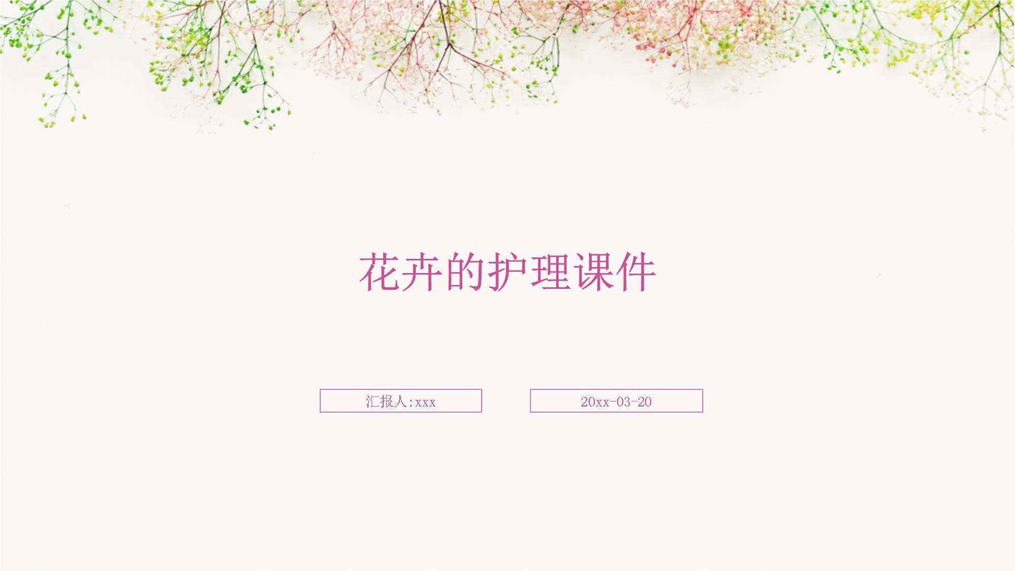 花卉的护理课件